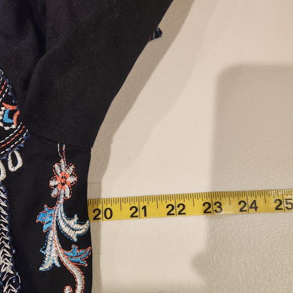 T&W Designs Womens Black Paisley Embroidered Beaded Bolero Jacket Size Small - Picture 8 of 11